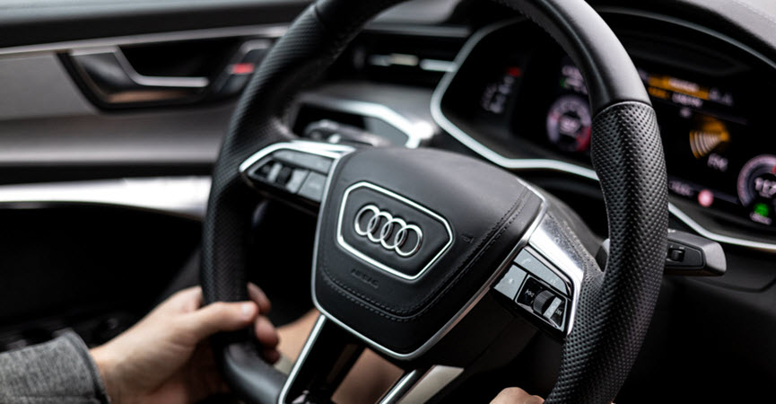 Man Driving Audi A6 Car