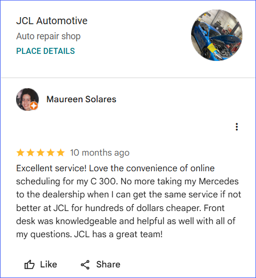 Review of JCL Automotive By Maureen Solares