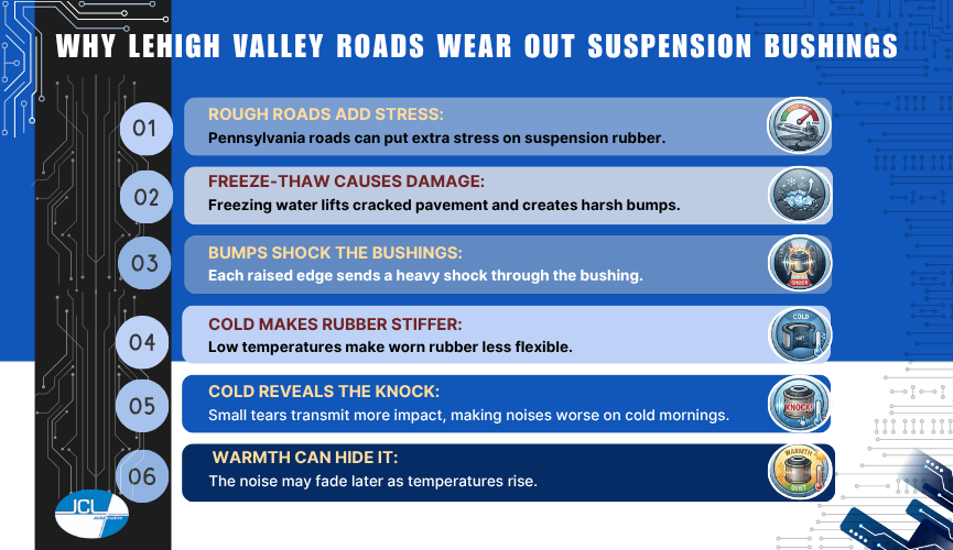 Why Lehigh Valley Roads Wear Out Suspension Bushings